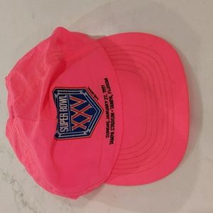 Vintage Super bowl XXV 1991 neon pink hat